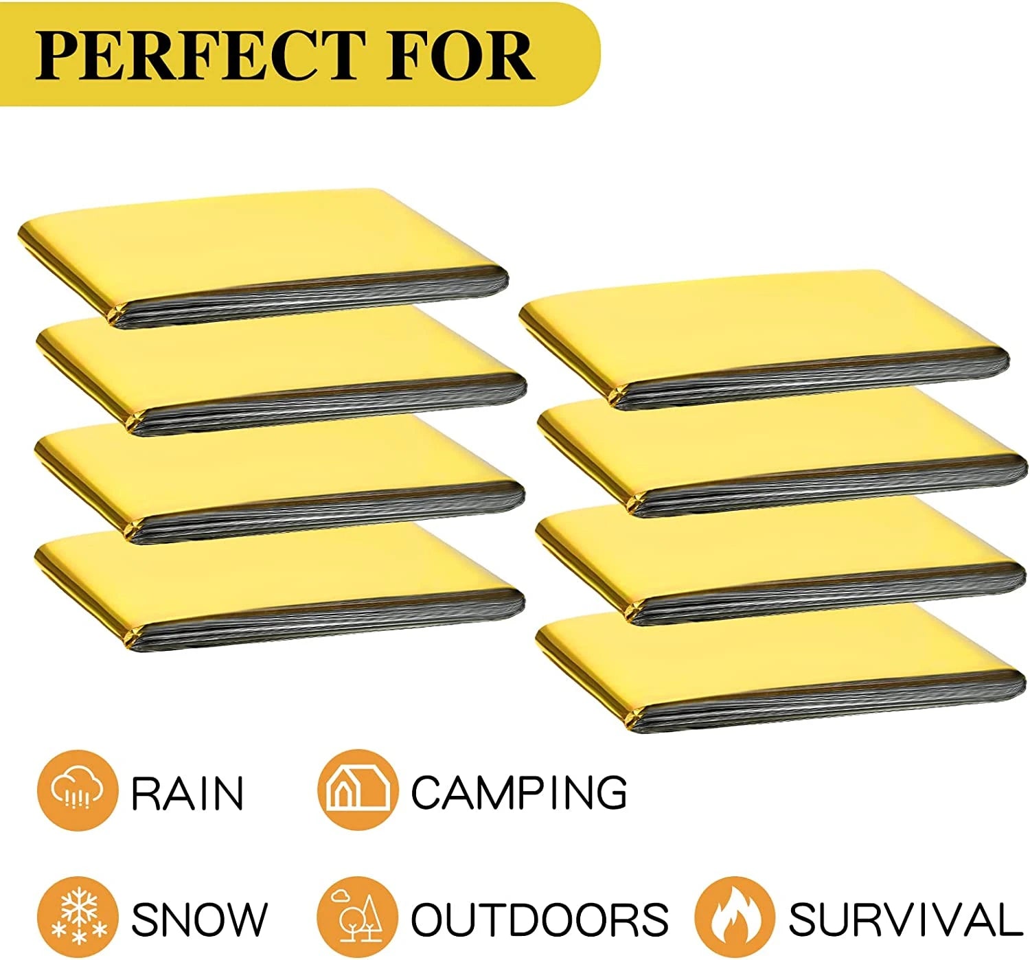 Outdoor Emergency Gold-Silver Survival Blanket – Waterproof Thermal Rescue Blanket 130x210cm